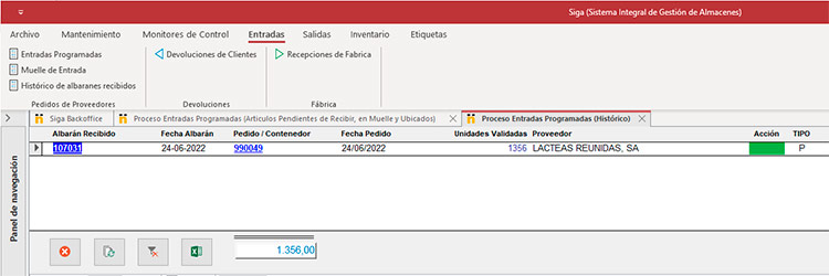 SIGA. Sistema Integral de Gestion de Almacenes.