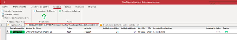 SIGA. Sistema Integral de Gestion de Almacenes.