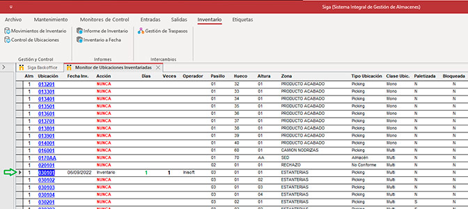 SIGA. Sistema Integral de Gestion de Almacenes.
