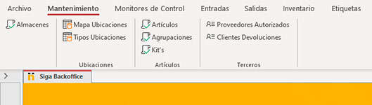 SIGA. Sistema Integral de Gestion de Almacenes.