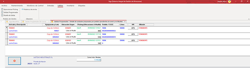 SIGA. Sistema Integral de Gestion de Almacenes.